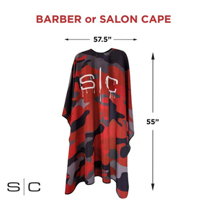 SC Stylecraft Waterproof Barber/Stylist Cape in Red Camo Design