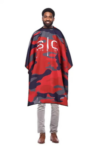 SC Stylecraft Waterproof Barber/Stylist Cape in Red Camo Design