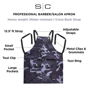 Gamma+ Stylecraft Heavy Weight Waterproof Barber/Salon Apron Camo