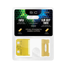 Load image into Gallery viewer, StyleCraft Clipper Blade Set - Gold Fixed Faper Blade with Slim Deep Tooth Cutter
