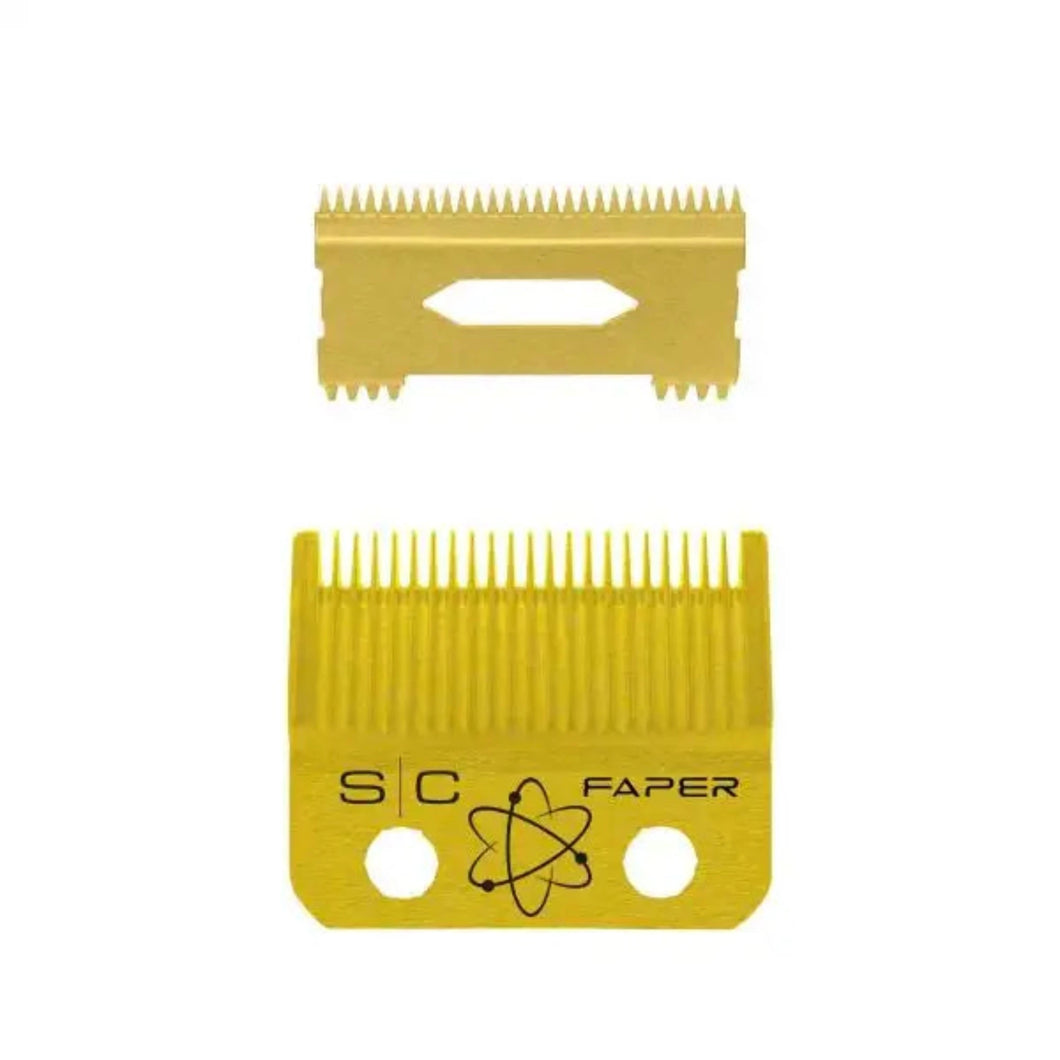 SC StyleCraft Clipper Blade Set - Gold Faper Blade and Gold Slim Deep Blade Set